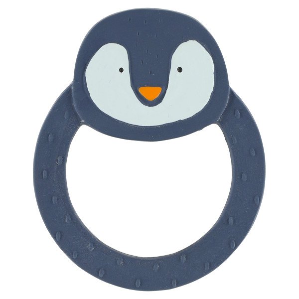 Trixie Baby Beißring aus Naturkautschuk Mr Penguin Pinguin blau