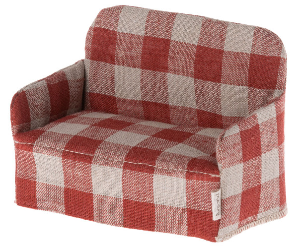 Maileg Couch Sofa rot kariert für Mäuse