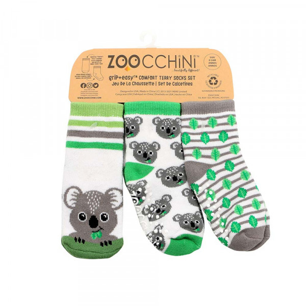 Zoocchini 3er Pack Baby-Strümpfe - Kai der Koala 0-24 Monate
