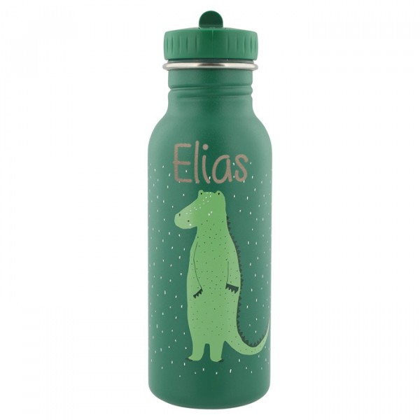 Trixie Trinkflasche aus Edelstahl Mr Crocodile Krokodil grün 500ml personalisiert