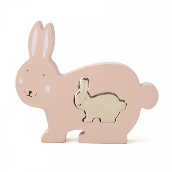 Trixie Holz Baby-Puzzle Mrs. Rabbit Hase rosa