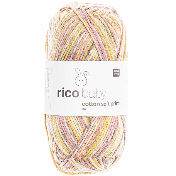 Rico Design Rico Baby cotton soft print dk Wolle 50g Farbe 027 Senf-Beere