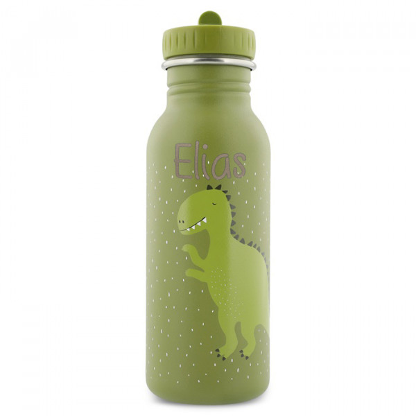 Trixie Trinkflasche aus Edelstahl Mr Dino Grün 500ml personalisiert