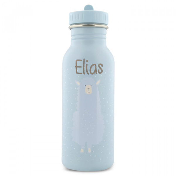Trixie Trinkflasche aus Edelstahl Mr Alpaca Lama Hellblau 500ml personalisiert