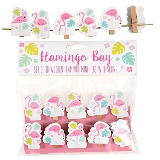 Deko-Wäscheklammern mit Tiermotiven 10 Stück mit Flamingo