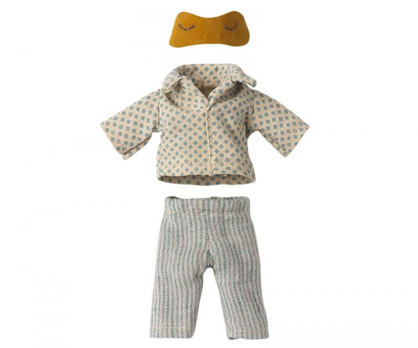 Maileg Puppe Kuscheltier Outfit Klamotten Pyjama Schlafanzug für Papa-Maus