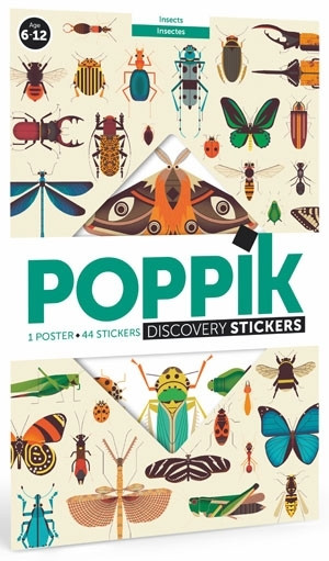 Poppik Stickerposter Discovery- 1 Poster + 44 Sticker Motiv Insekten 6-12 J.