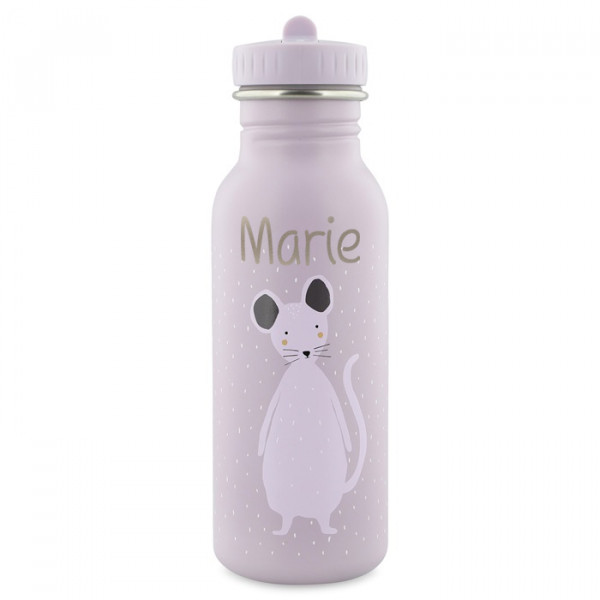 Trixie Trinkflasche aus Edelstahl Mrs Mouse Maus violett 500ml personalisiert