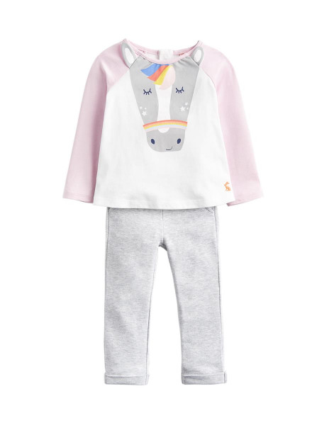 Tom Joule Baby Amalie Set Shirt Hose Pferd rosa grau