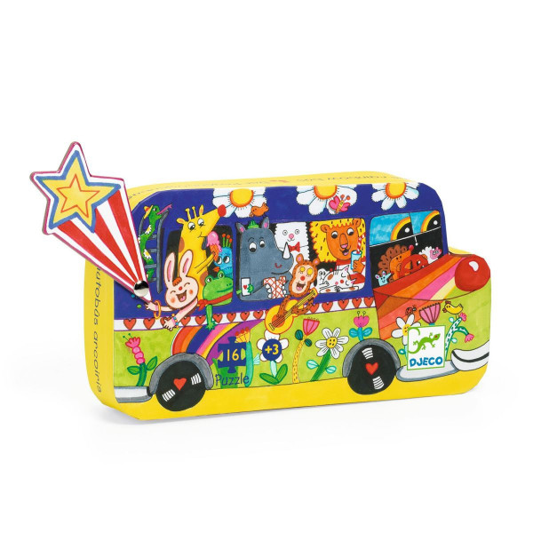 Djeco Puzzle Regenbogenbus für Kinder 16 Teile