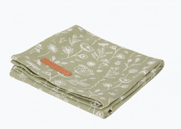Little Dutch Mulltuch Musselintuch Swaddle 120 x 120 cm Wild Flowers Pure Olive