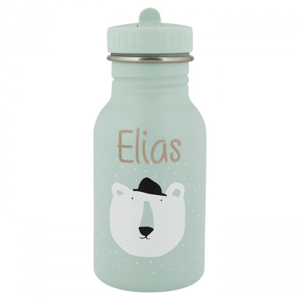 Trixie Trinkflasche aus Edelstahl Mr Polar Bear Eisbär mint 350ml personalisiert