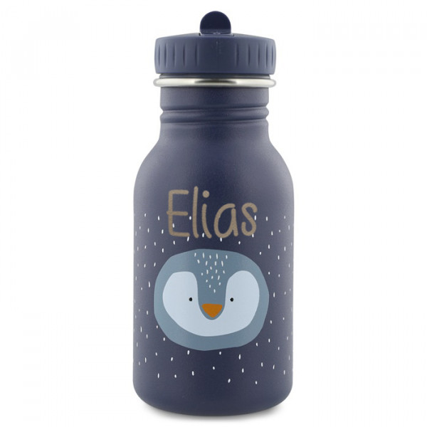 Trixie Trinkflasche aus Edelstahl Mr Penguin Pinguin blau 350ml personalisiert