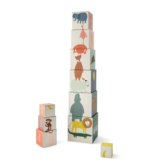 Trixie Stapelturm Stapelwürfel mit Tieren und Zahlen 10 Stück