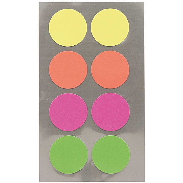 Rico Design Paper Poetry Office Sticker Aufkleber Punkte 25 mm neonmix 4 Bögen