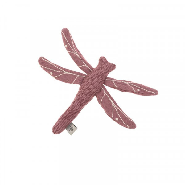 Lässig Strick Kuscheltier mit Rassel - Knitted Toy, Garden Explorer Libelle rot