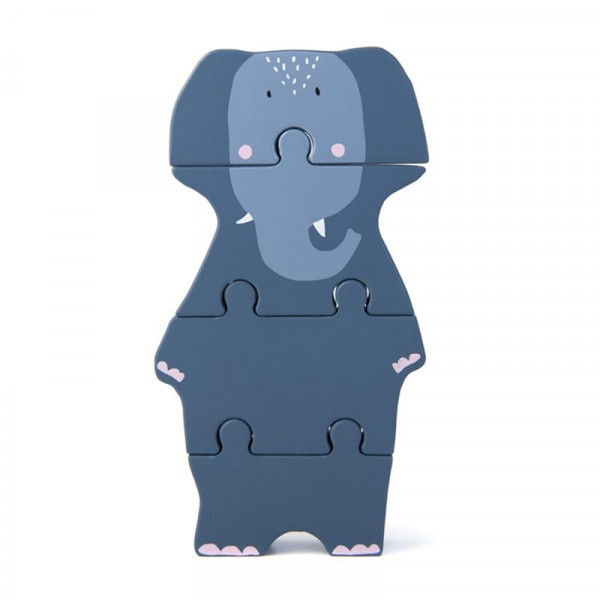 Trixie Holz-Puzzle Tierform Mrs. Elephant Elefant blau