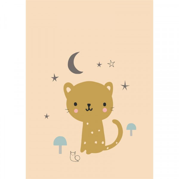 Petit Monkey Postkarte Glückwunschkarte Leopard peach