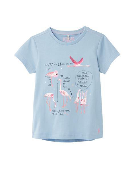 Tom Joule Bedrucktes T-Shirt für Kinder Pixie Flamingo hellblau 3 Jahre