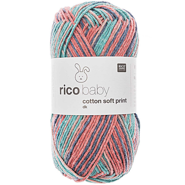 Rico Design Rico Baby cotton soft print dk Wolle 50g Farbe 023 Rot-Petrol