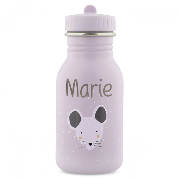 Trixie Trinkflasche aus Edelstahl Mrs Mouse Maus violett 350ml personalisiert