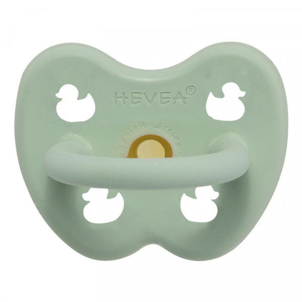 Hevea Natur-Kautschuk Baby-Schnuller Ente 0-3 Monate Mellow Mint kiefergerecht
