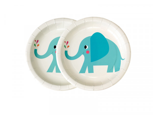 Rex International Kinder Pappteller mit Motiv Elefant Elvis, 8 Stück