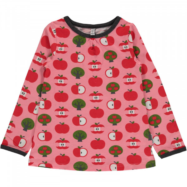Maxomorra Kinder Shirt Oberteil Top Pullover Langarmshirt Apfel