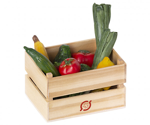 Maileg Obst und Gemüse in Holz-Kiste Miniatur