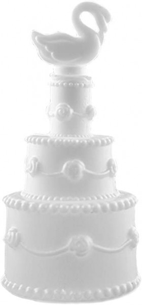Seifenblasen Fläschchen Torte mit Schwan für Hochzeiten 24 Stück