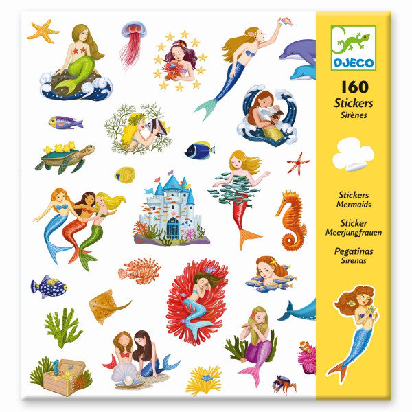 Djeco Aufkleber Sticker Meerjungfrauen 160 Stück