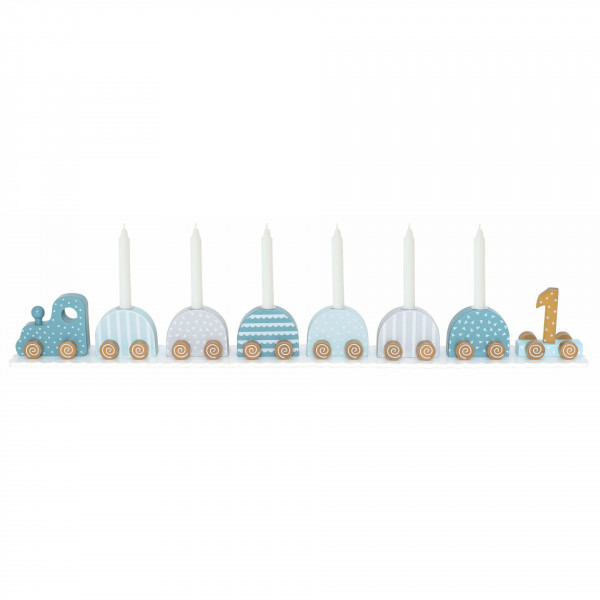 Jabadabado Geburtstagszug Kerzenhalter Happy Birthday blau