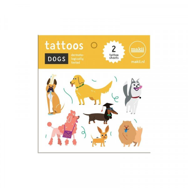 MAKII Kinder-Tattoos Motiv Hunde