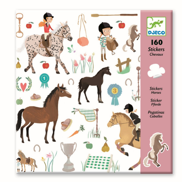 Djeco Pferde-Aufkleber Sticker 160 Stück